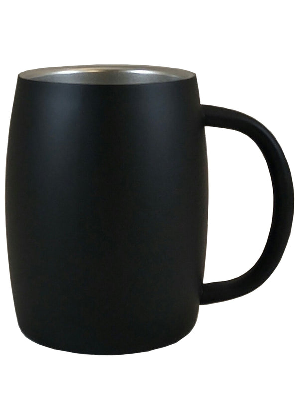 Engraved 14 oz. Black Double Wall Stainless Mug #96-07m