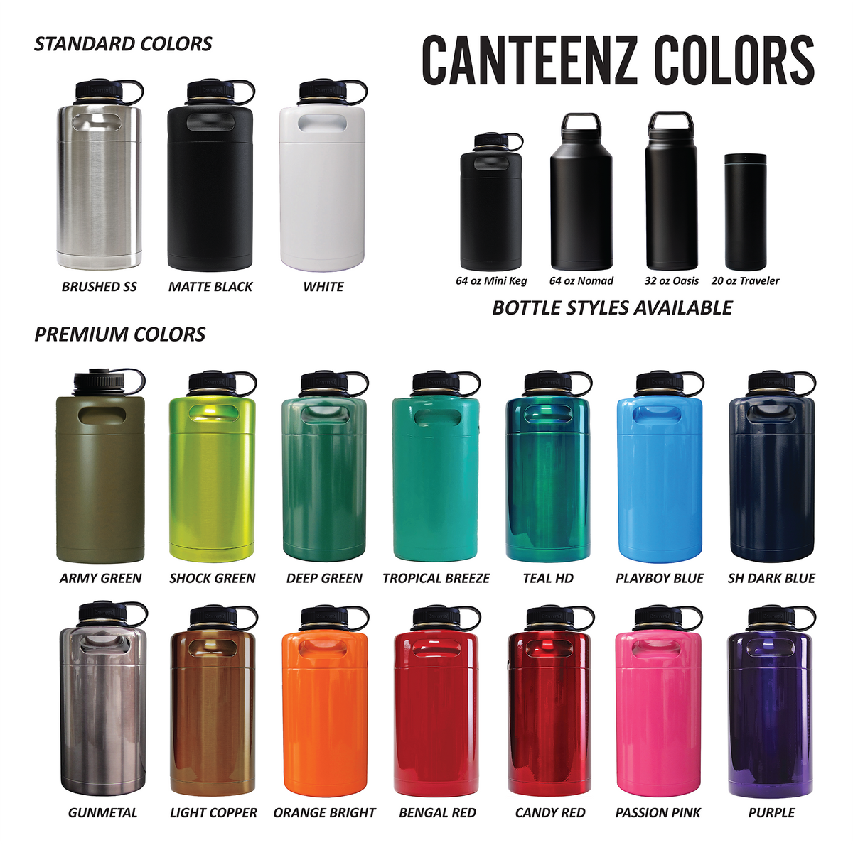 Powder Coated 64 oz. Double Wall Growlers #MK-xx – ClearWater Gear