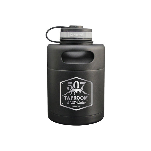 Engraved 32 oz. Black Double Wall Pony Keg Growler #PK-32-M07