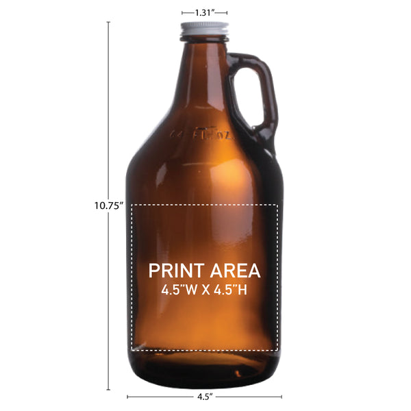 64 oz. Amber Glass Growler #323