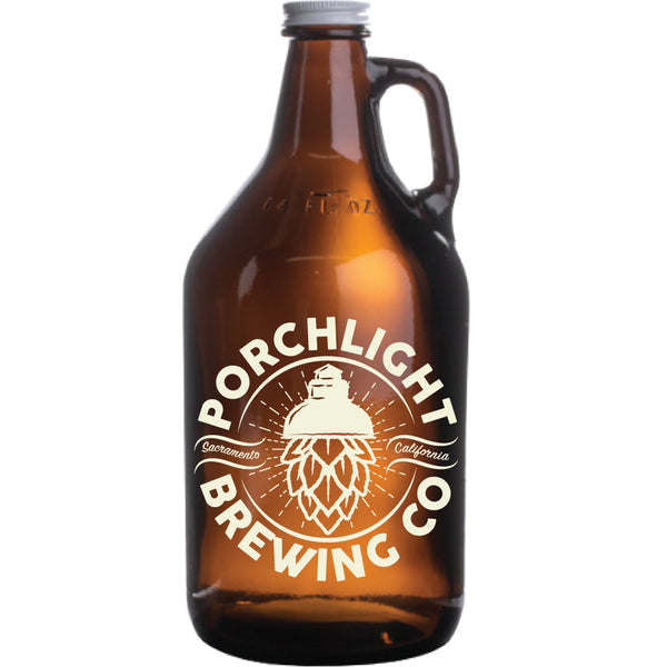 64 oz. Amber Glass Growler #323