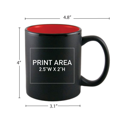 11 oz. Red/Black C-Handle Mug #67m-3/7