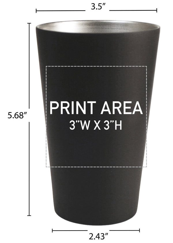 19 oz. Double Wall Stainless Pint - Matte Black #88-DWM-07 - 3