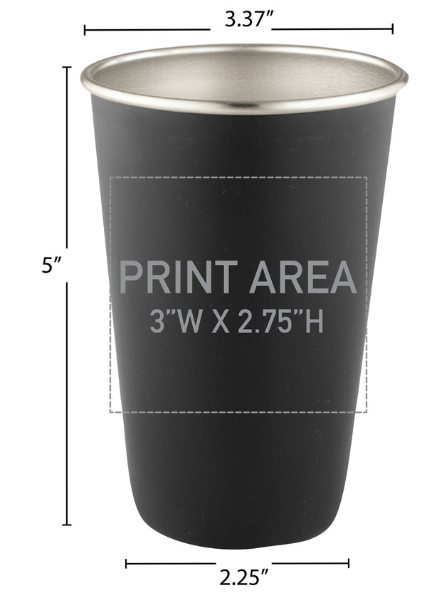 16 oz. Stainless Pint Black #88M-07 - 3