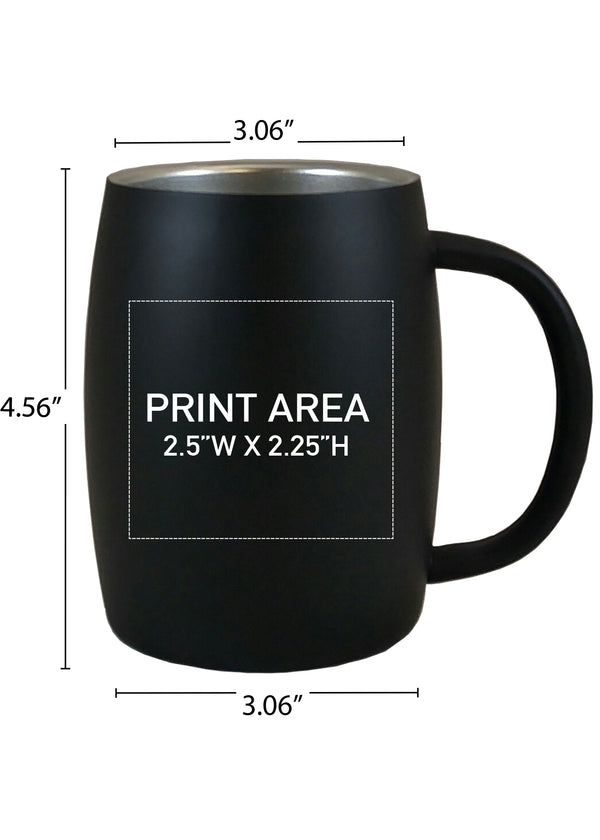 14 oz. Black Double Wall Stainless Mug #96-07m